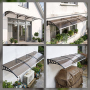 Door Canopy Outdoor Awning Rain Shelter for Window Porch, Brown