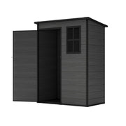 Grey Wood Grain Plastic Garden Shed 6x8 6x6 5x3 Outdoor Tool Bike Storage House