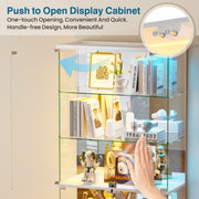5 Tier Glass Display Cabinet with RGB Lights Lockable Curio Cabinet Display