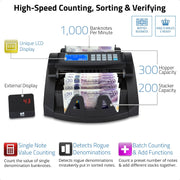 Note Counter Machine Money Currency Banknote Counting Detector Cash Bill ZZap