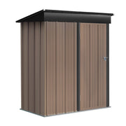 Brown Metal Steel Garden Shed 3x5ft Storage Sheds Lockable Outdoor Tool House