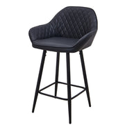 Set of 2 Bar Stools PU Leather Seat Bar Chair for Home Breakfast Kitchen Counter