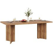63-Inch Rectangular Dining Table for 4-6, Farmhouse Kitchen Table with Tabletop