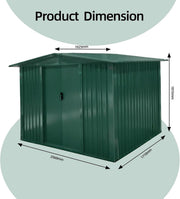 8 x 6ft Garden Storage Shed Outdoor Metal Garden Sheds with Sliding Door & Vents