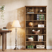 6-Tier Modern Bookshelf 75-Inch Tall Bookcases Wood Freestanding Display Shelves