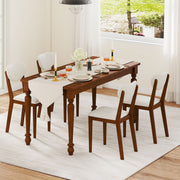 Sherpa Dining Chairs Set of 2 Modern Dining Chair w/Padded Seat-Walnut