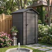 4.4x3.4FT Plastic Garden Shed All-Weather Tool Storage House with Window & Vents