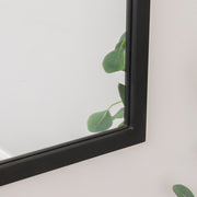 Black Arched Window Wall Mirror - 100cm x 70cm