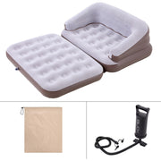 Inflatable Couch Sofa Bed, Flocked Air Mattress Bed with Armrest, Double Size