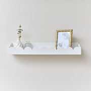 White Scalloped Wall Storage Shelf - 61cm shelving wall mounted decor wave