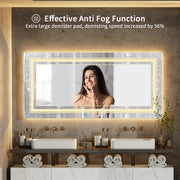 Oversized Bathroom Mirror LED Lighted Wall Mirror with Demister Exclusive Design