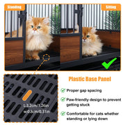 Rolling Cat Kitten Cage Metal Wood Pet Kennel House Enclosure Playpen Indoor