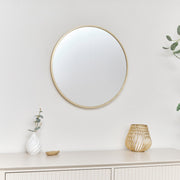 Round Gold Wall Mirror - 50cm x 50cm Home Accessories