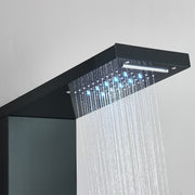 LED Shower Panel Column Tower System Stainless Steel Body Jet Twin Head Rain Set
