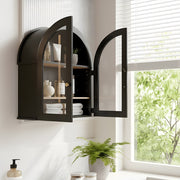 Arched Storage Cupboard Hanging Cabinet with Doors Wall-mounted Storage Cabinet