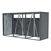 Triple Wheelie Bin Storage Metal Store Cover Garden Rubbish Dustbin 3 Shed House
