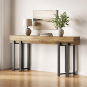 160cm Console Table for Entryway, Industrial Wooden Sofa Table for Living Room