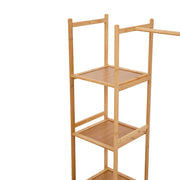 Heavy Duty Wooden Hanging Clothes Garment Rail Corner Open Wardrobe Storage Rack