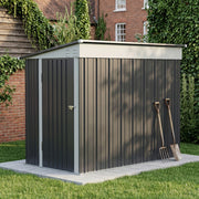 8x4FT Metal Garden Shed Lockable Tool Storage House Weatherproof Outdoor Sheds