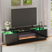 70 Inch TV Stand Cabinet Insert Electric Fireplace Unit with 12 Flame Heater UK