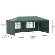 6m x 3m Garden Gazebo Marquee Canopy Party Tent Canopy Patio Green