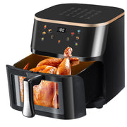 OYAJIA Air Fryer 10L with Easy-View Window, Touch Controls, Nonstick, 6 Function