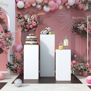 3X Metal Plinth Cylinder Dessert Pedestal Wedding Cake Flower Display Stand Rack
