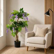 Artificial Purple Wisteria Tree 110cm Green Realistic Faux Indoor Home Office