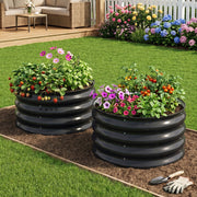 Set of 2 Metal Raised Beds Garden Elevated Planter Box for Flowers,Vegetables