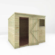 8x6 Wooden Garden Shed Overlap Pent Single Door Windows Storage 8ft 6ft Waltons