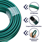 30MM Garden Hose Pipe PVC Reinforced Pipe Reel Watering Outdoor Hosepipe 1/2