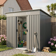 4x 8 FT Galvanised Metal Garden Storage Shed Glitter Effect with Free Foundation