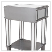 Silver Mirrored End Table with 1 Chest of Drawer Sofa Side Accent Table Storage