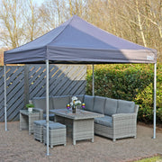 Azuma 3x3m Grey Pop Up Gazebo Heavy Duty Waterproof Garden Marquee