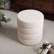 Round Footstool Teddy Dressing Table Stool Vanity Chair for Bedroom Living Room