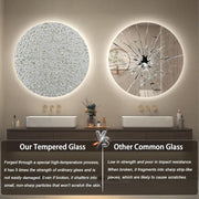 Round LED Bathroom Wall Mirror Demister Illuminated Light Up 500x500 Waterproof