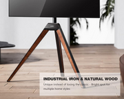 FITUEYES Tripod TV Stand SALE! Picasso Series 37-65 Inch Easel Walnut Wood Black