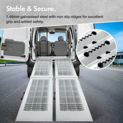 Foldable Loading Ramps - 2pc Motorbike Quad Van Ramps Heavy Duty 400kg - Vonhaus