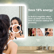 Illuminated Bathroom Mirror With LED light Bluetooth Shaver Socket Demister