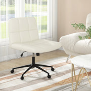 Criss Cross Chair PU Leather Upholstered Cross-legged Office Chair