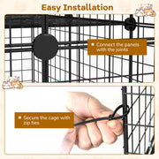 4-Tier Large Cat Cage 143cm Indoor Enclosure With Hammock