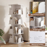 4-Tier Rotating Bookshelf Bookcase Display Floor Standing Corner Revolving Shelf
