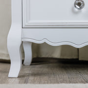 Pair white bedside tables chests vintage French shabby chic bedroom furniture