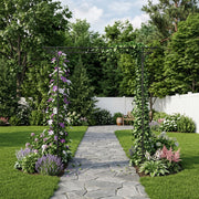 2M Garden Arch Metal Archway Gate Rose Vine Plants Climbing Trellis Heavy Duty