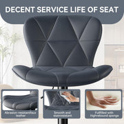 Faux Leather Bar Stools, Swivel with Backrest & Footrest, Set of 2