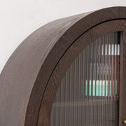 Dark Wood Arched Wall Mounted Cabinet - Kingsley Range