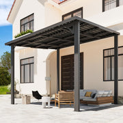 Aluminium Lean to Gazebo Outdoor Metal Harodtop Wall-Mounted Heavy Duty Pergolas