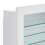 Insert/ Wall Mounted Display Shelf Storage Cabinet with Adjustable Glass Shelves