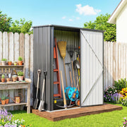 5ft x 3ft Outdoor Storage Shed w/ Lockable Door for Garden, Black