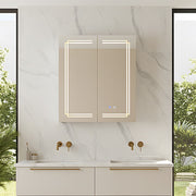 Bathroom Mirror Cabinet 600×700mm with LED Light Demister Shaver Socket Dimmable